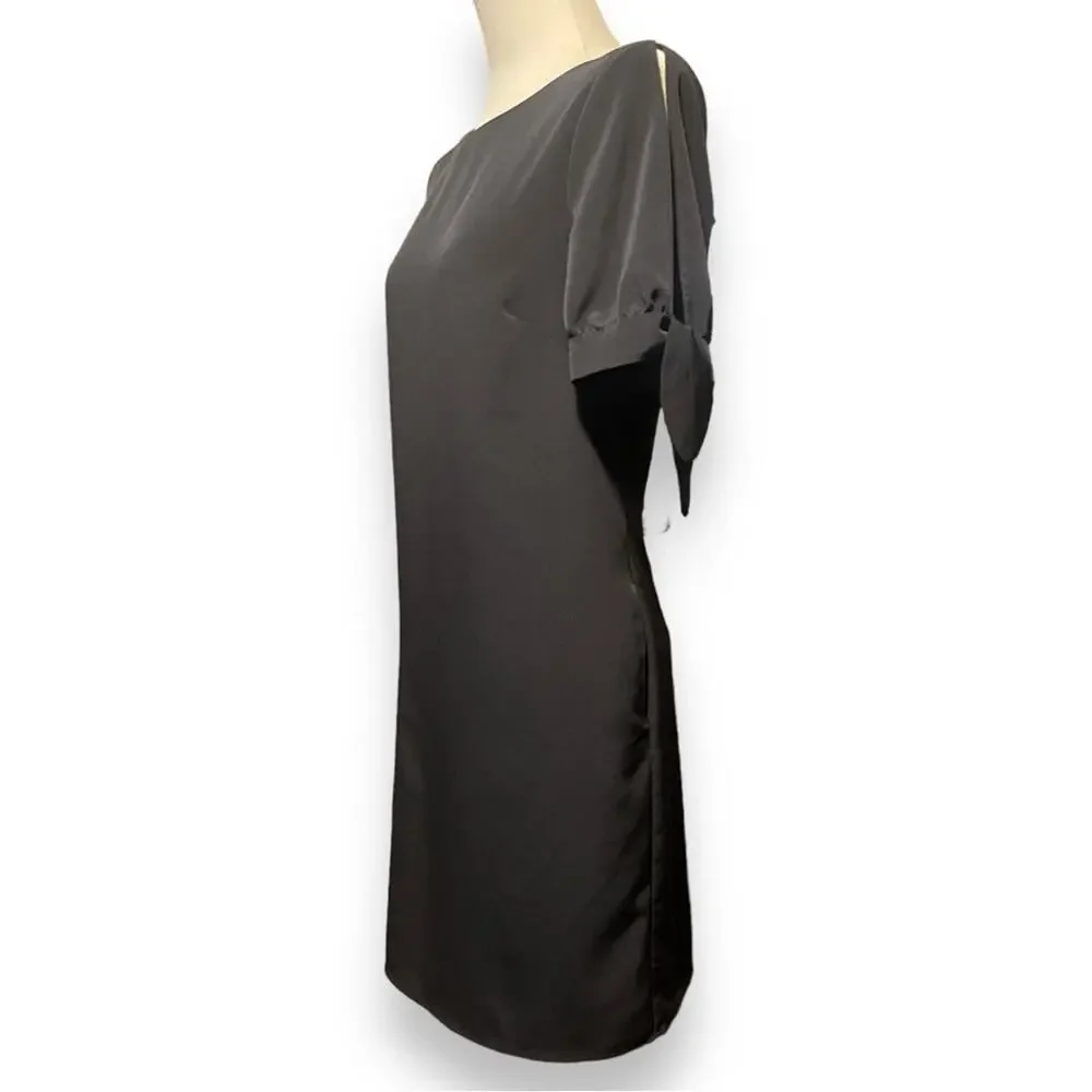 AB Studio Tie Split Sleeve Sheath Dress Black 12